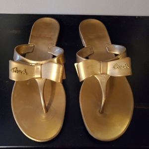 Gold COACH Sandals